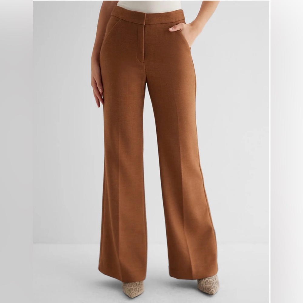 Express Brown Heather Women's Flare Trouser Pants